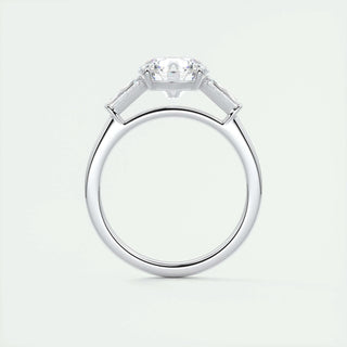 2.0 CT Round Shaped Moissanite Three Stones Engagement Ring - crownmoissanite