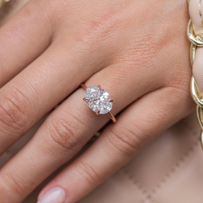 3.50 CT Oval Solitaire Moissanite Engagement Ring