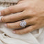 1.85 CT Oval Art Deco Halo Moissanite Engagement Ring - crownmoissanite