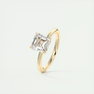 2.03 CT Asscher Cut Solitaire Moissanite Engagement Ring - crownmoissanite