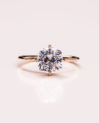 2.54 CT Cushion Cut Solitaire Moissanite Engagement Ring With Hidden Halo Setting - crownmoissanite