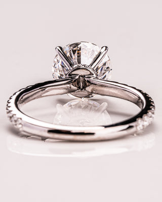 1.9 CT Round Shaped Moissanite Hidden Halo Engagement Ring - crownmoissanite