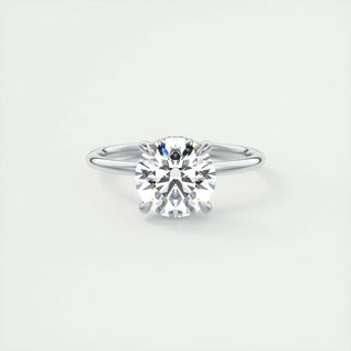 2.0 CT Round Shaped Moissanite Hidden Halo Engagement Ring - crownmoissanite