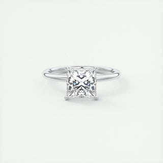 2.08 CT Princess Shaped Moissanite Solitaire Engagement Ring - crownmoissanite