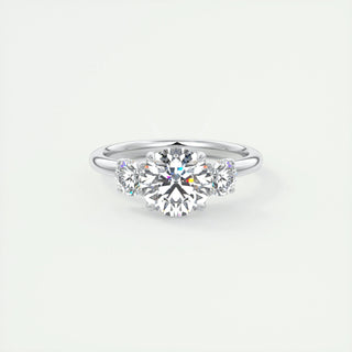 2.0 CT Round Shaped Moissanite Three Stones Engagement Ring - crownmoissanite