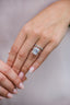 5.50 CT Emerald Solitaire Hidden Halo Moissanite Engagement Ring - crownmoissanite