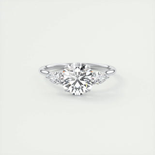 2.0 CT Round Cut Three Stone Moissanite Engagement Ring - crownmoissanite