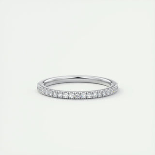 0.18 CT Round Shaped Moissanite Half Eternity Wedding Band - crownmoissanite