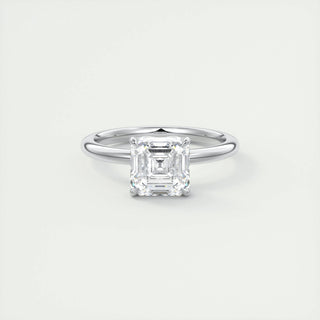 2.03 CT Asscher Shaped Moissanite Solitaire Engagement Ring - crownmoissanite