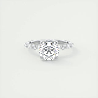 2.0 CT Round Shaped Moissanite Solitaire Engagement Ring - crownmoissanite