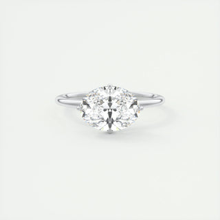 1.91 CT Oval Solitaire Hidden Halo Moissanite Engagement Ring - crownmoissanite