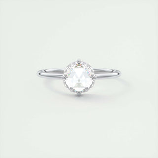 1.19 CT Round Rose Cut Solitaire Moissanite Engagement Ring - crownmoissanite