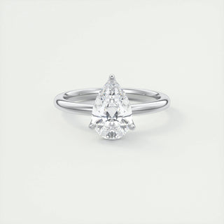 1.93 CT Pear Cut Solitaire Moissanite Engagement Ring - crownmoissanite