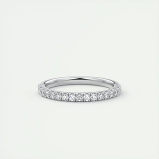 0.38 CT Round Shaped Moissanite Half Eternity Wedding Band - crownmoissanite