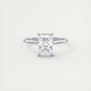 2.10 CT Radiant Solitaire Hidden Halo Moissanite Engagement Ring - crownmoissanite