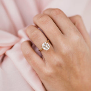 3.15 CT Elongated Cushion Solitaire Moissanite Engagement Ring