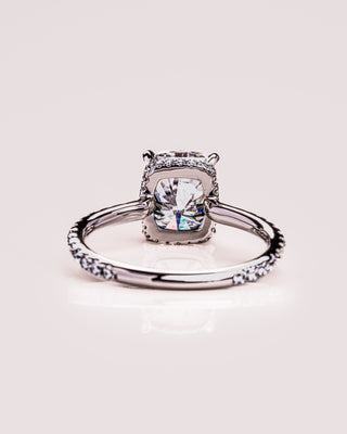 0.96 CT Cushion Shaped Moissanite Solitaire Engagement Ring - crownmoissanite