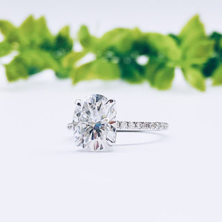 1.91 CT Oval Cut Pave Setting Moissanite Engagement Ring - crownmoissanite