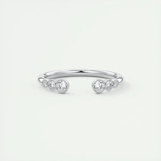 0.22 Round Bezel Open Moissanite Bridal Wedding Band - crownmoissanite