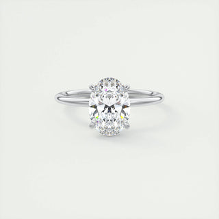 1.91 CT Oval Shaped Moissanite Solitaire Engagement Ring - crownmoissanite