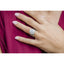 3.60 CT Cushion Halo & Pave Moissanite Engagement Ring - crownmoissanite