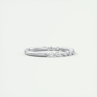 0.32 Marquise & Round Alternative Moissanite Wedding Band - crownmoissanite