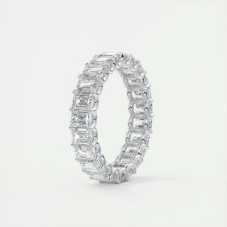 4.60 Emerald Cut Full Eternity Moissanite Bridal Wedding Band - crownmoissanite