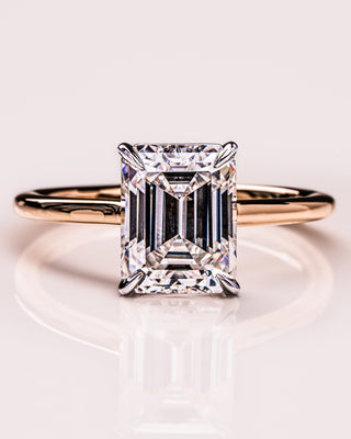 2.3 CT Emerald Cut Solitaire Moissanite Engagement Ring - crownmoissanite