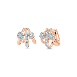 0.75 TCW Round Moissanite Diamond Ear Cuff Earrings - crownmoissanite