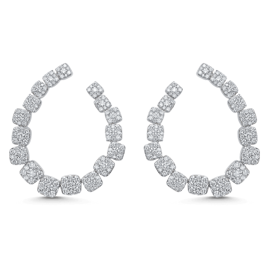 3.81 TCW Round Moissanite Diamond Hoop Earrings - crownmoissanite