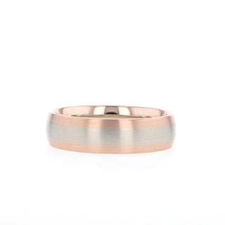 Classic Satin-Finish Rose Gold Men's Band - crownmoissanite