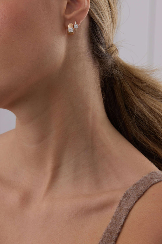 0.27 TCW Round Moissanite Diamond Huggie Earrings - crownmoissanite