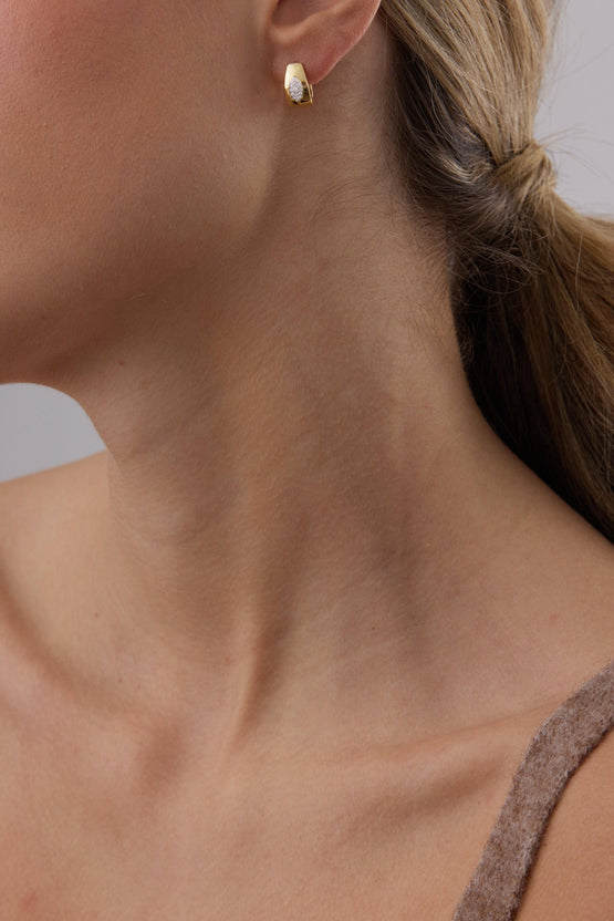 0.16 TCW Round Moissanite Diamond Huggie Earrings - crownmoissanite