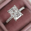 2.1 CT Radiant Shaped Moissanite Hidden Halo Engagement Ring - crownmoissanite