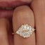 0.95 CT Marquise & Round Moissanite Cluster Engagement Ring