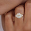 0.95 CT Marquise & Round Moissanite Cluster Engagement Ring