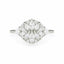 0.95 CT Marquise & Round Moissanite Cluster Engagement Ring
