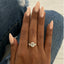 2.1 CT Oval Shaped Moissanite Three Stones Engagement Ring - crownmoissanite