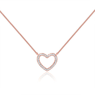 0.24 TCW Round Moissanite Diamond Heart Pendent Necklace - crownmoissanite