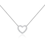 0.24 TCW Round Moissanite Diamond Heart Pendent Necklace - crownmoissanite