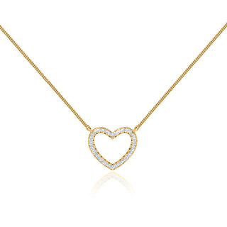 0.24 TCW Round Moissanite Diamond Heart Pendent Necklace - crownmoissanite