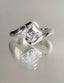 1.50 -2.50 CT Asscher Cut Moissanite Solitaire Engagement Ring
