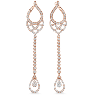 3.77 TCW Round Moissanite Diamond Chandelier Earrings - crownmoissanite