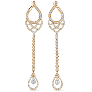 3.77 TCW Round Moissanite Diamond Chandelier Earrings - crownmoissanite