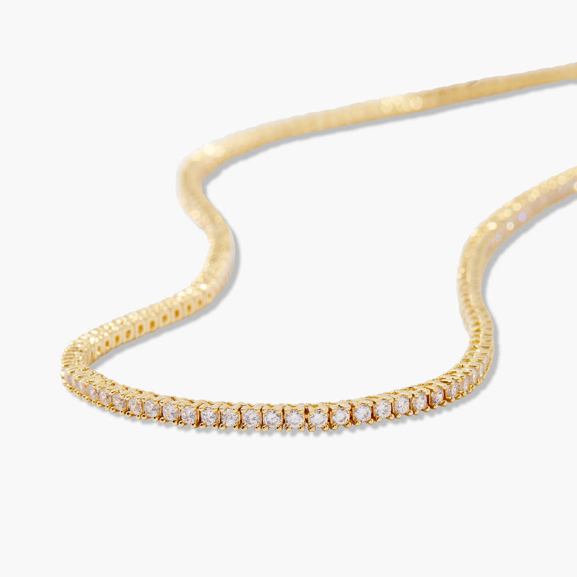 Round Cut Moissanite Diamond Tennis Necklace