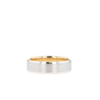 Satin-Finish Regular Yellow Gold Men's Band - crownmoissanite