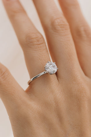 1.10 CT Round Solitaire Style Moissanite Engagement Ring