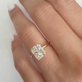 2.1 CT Radiant Cut Solitaire Style Moissanite Engagement Ring - crownmoissanite