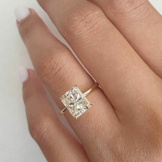 2.1 CT Radiant Shaped Moissanite Hidden Halo Engagement Ring - crownmoissanite