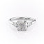 2.15 CT Cushion Cut Three Stones Moissanite Engagement Ring - crownmoissanite